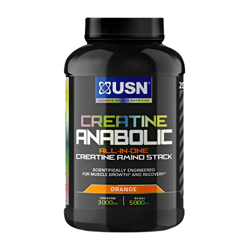 USN Creatine Anabolic All-in-One-Kreatin-Amino-Muskelaufbau-Stack Kirsche 900 g