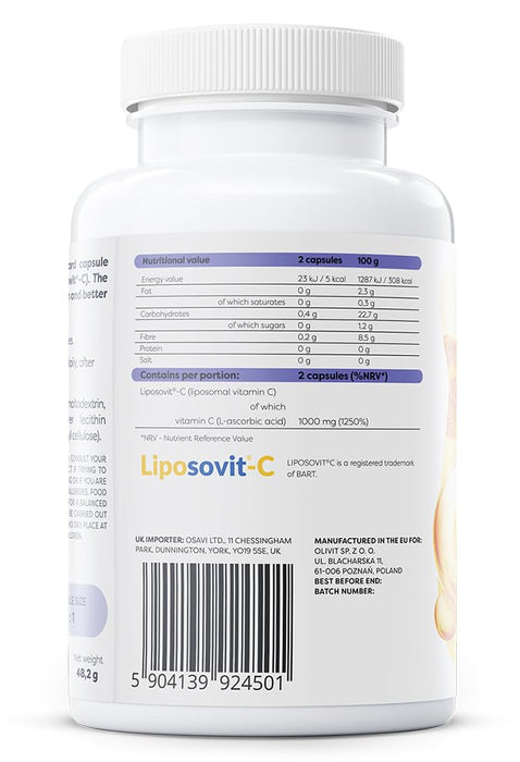 Liposomal Vitamin C, 1000mg - 60 vcaps - Health and Wellbeing at MySupplementShop by Osavi