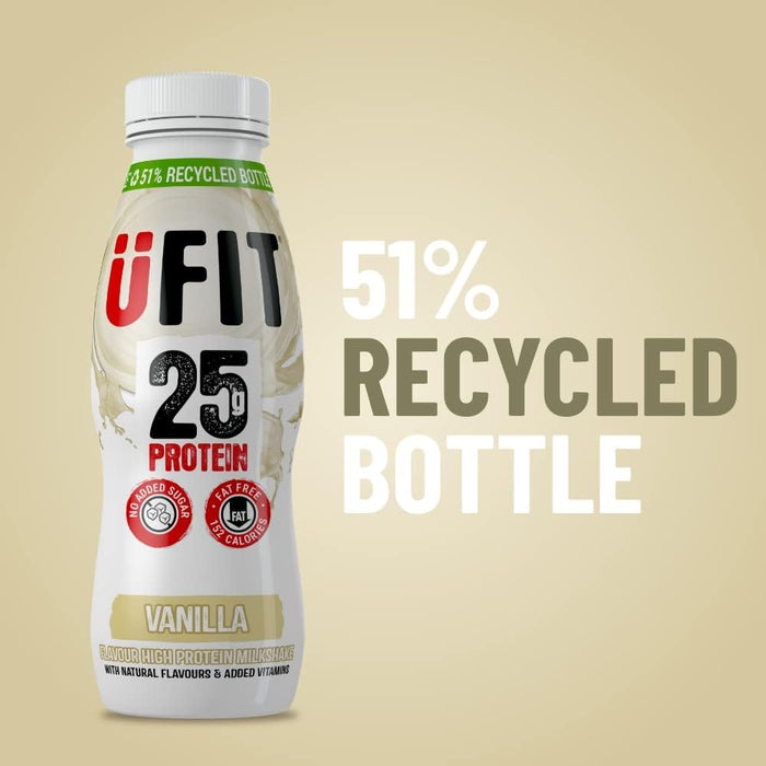 UFIT 25g Protein Drink 10 x 330ml - High Protein, Low Sugar, Fat-Free Nutrition with Added Vitamins