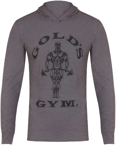 Gold's Gym Long Sleeve Hooded Top Grey Marl