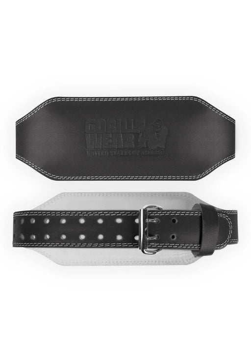 Gorilla Wear 6 Inch Padded Leather Lifting Belt Black/Black - Weight Lifting Belts at MySupplementShop by GORILLA WEAR