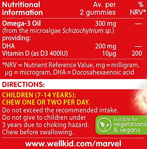 Vitabiotics WellKid Vitamin D & Omega 3 Vegan Soft Jellies 7-14 Yrs Marvel Pack x 50 - Children at MySupplementShop by Vitabiotics