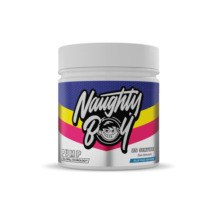 Naughty Boy Pump 400g - Blue Razz Bon Bons - Pre & Post Workout at MySupplementShop by Naughty Boy