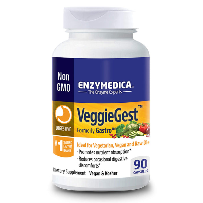 Enzymedica VeggieGest 90 Capsules Best Value Nutritional Supplement at MYSUPPLEMENTSHOP.co.uk