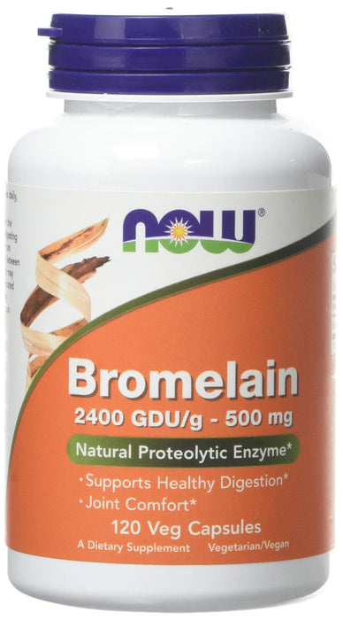 NOW Foods Bromelain, 500mg - 120 vcaps | High-Quality Joint Support | MySupplementShop.co.uk