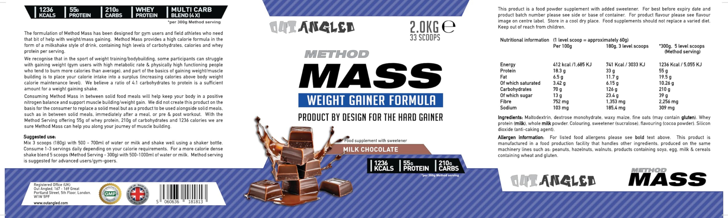 Outangled Method Mass 2kg - Protein Blends at MySupplementShop by OUT ANGLED