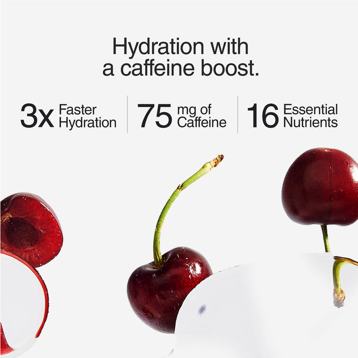Phizz Cherry + Caffeine Boost 3-in-1 Hydration, Electrolytes and Vitamins Effervescent 12x20 Tabs Cherry