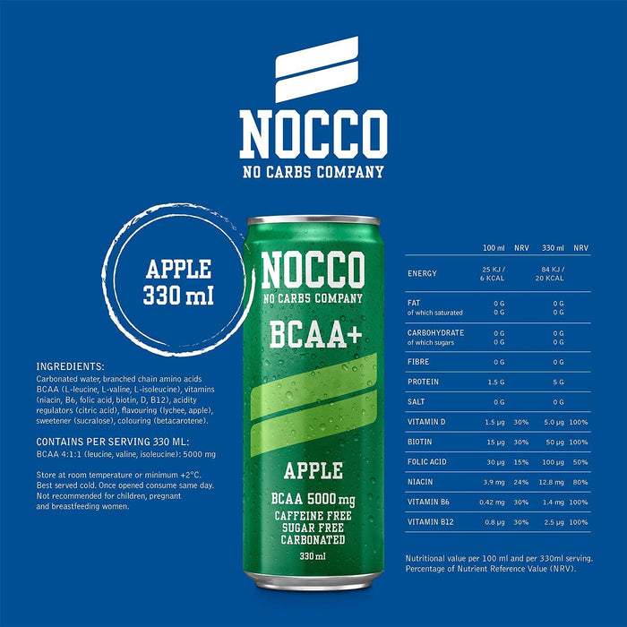 Nocco BCAA+ Apple (Caffeine Free) 330ml