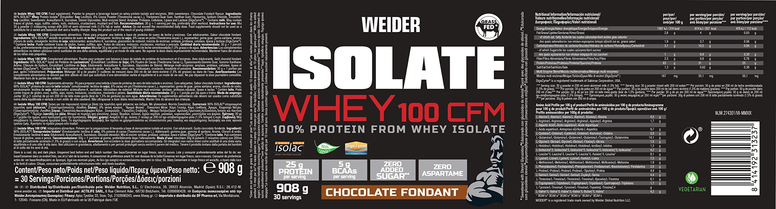 Weider Nutrition Isolate Whey 100 CFM 908g