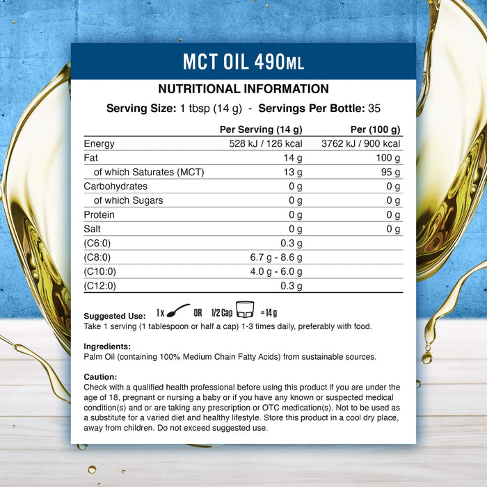Applied Nutrition MCT Oil 490ml | High-Quality Omegas, EFAs, CLA, Oils | MySupplementShop.co.uk