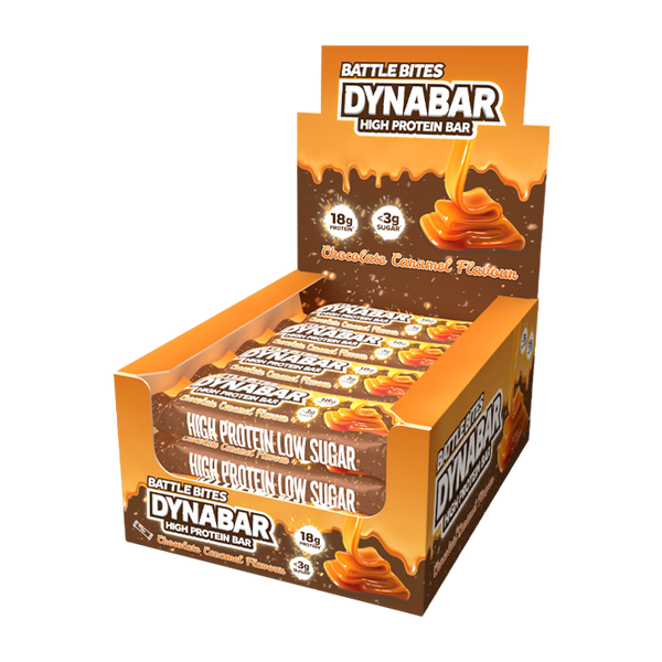 Battle Snacks DynaBar 12x60g - Chocolate Caramel - Protein Bar at MySupplementShop by Battle Bites