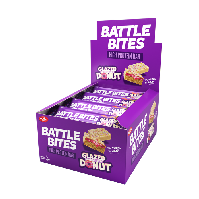 Battle Bites Protein Bars – High Protein, Low Sugar Snack – All Flavours Available 12x62g