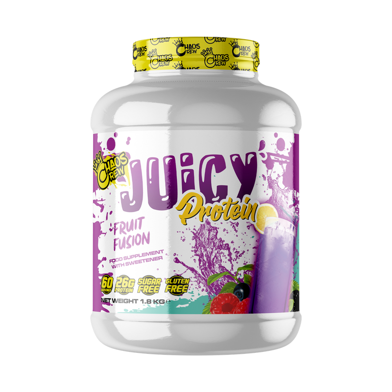 Chaos Crew Juicy Protein 1.8kg Fruit Fusion Best Value Sports Supplements at MYSUPPLEMENTSHOP.co.uk