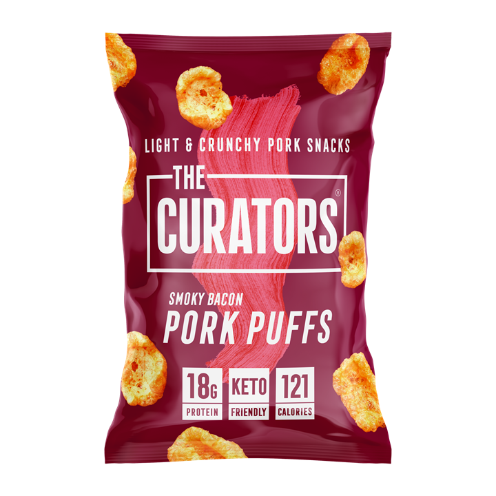 The Curators Pork Puffs 20x25g Smoky Bacon | Premium Health Foods at MySupplementShop.co.uk
