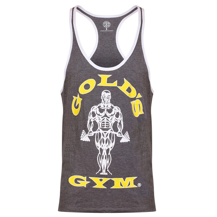 Golds Gym Muscle Joe Contrast Stringer - Gris/Blanc