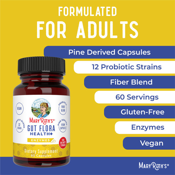 MaryRuth Organics Gut Flora Health+ Enzymes - 60 caps