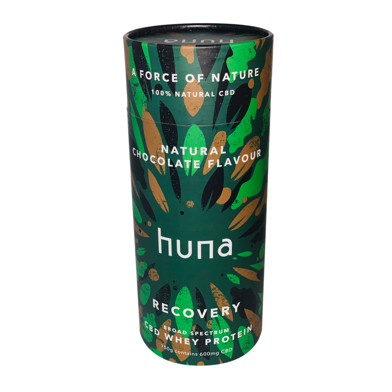 Huna Recovery Broad Spectrum CBD Whey Protein 750g Natural Chocolate | Premium Sports Supplements at MYSUPPLEMENTSHOP.co.uk