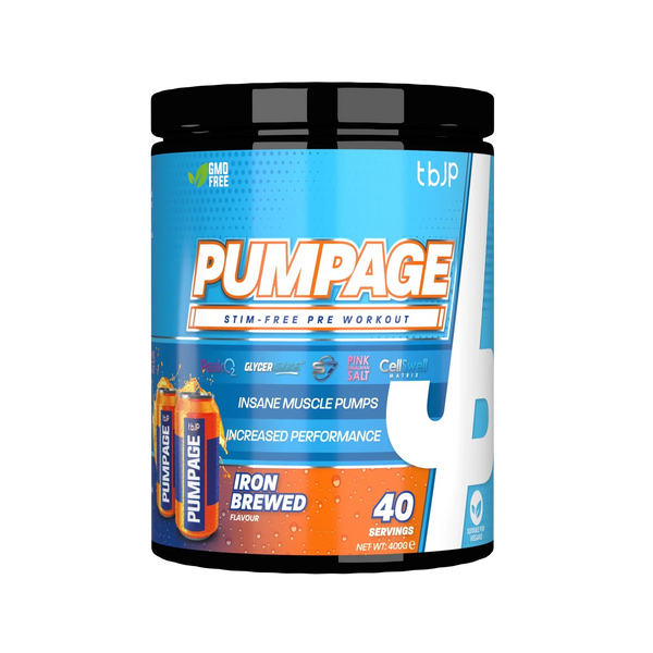 Trained By JP Pumpage Stim Free Pre-Workout 400g - Iron Bru - Pre Workout at MySupplementShop by Trained By JP