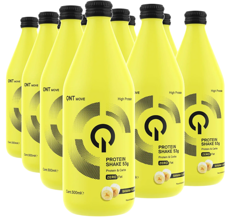 QNT Protein Shake Glass Bottle | 12 x 500 ml