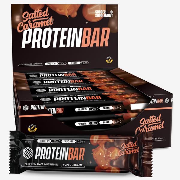 Soccer Supplement Protein Bar 12x50g - Salted Caramel - Sports Nutrition at MySupplementShop by Soccer Supplement