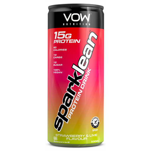 VOW Nutrition Sparklean Protein Drink 12x330ml - Strawberry & Lime - Sports Nutrition at MySupplementShop by VOW Nutrition