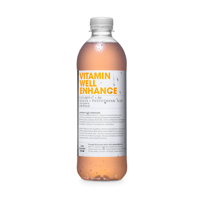 Vitamin Well Enhance 12x500ml - Orange - Flavoured Water at MySupplementShop by Vitamin Well