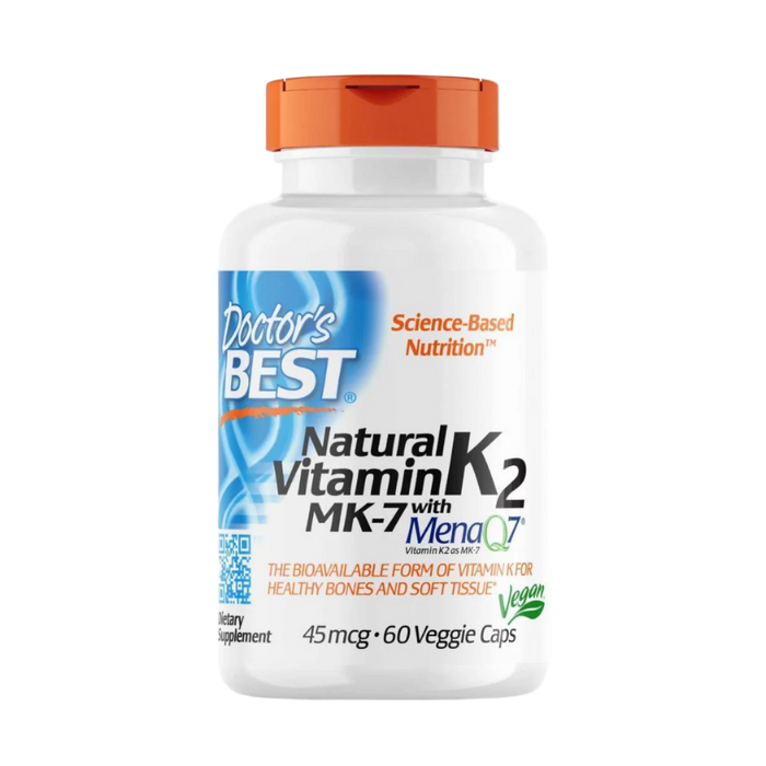 Doctor's Best Natural Vitamin K2 MK-7 with MenaQ7 45 mcg 60 Veggie Capsules