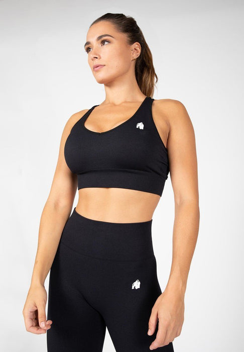 Gorilla Wear Hilton Seamless Sports Bra - Black - Sports Bra at MySupplementShop by Gorilla Wear