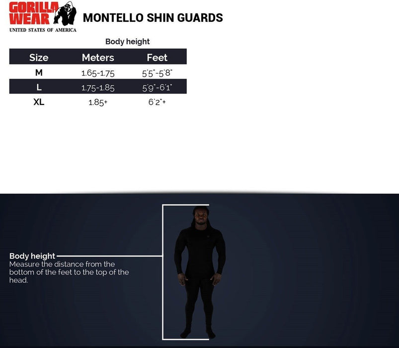Gorilla Wear Montello Shin Guards - Black