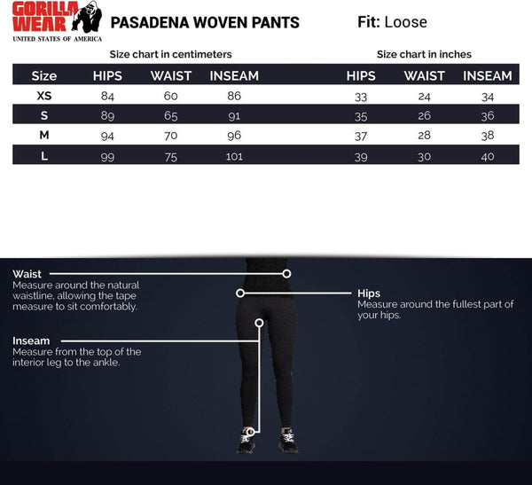 Gorilla Wear Pasadena Woven Pants - Black - XS - Pants at MySupplementShop by Gorilla Wear