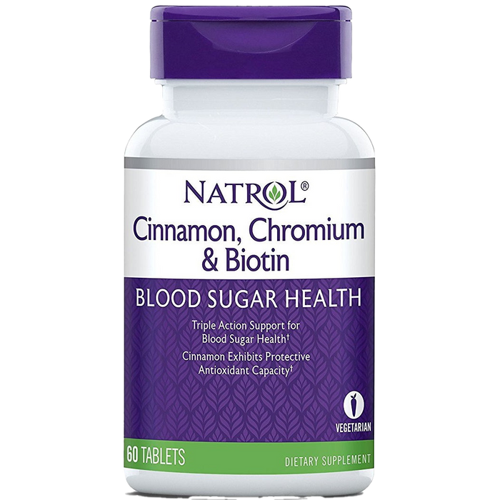 Natrol Zimt, Chrom und Biotin – 60 Tabletten