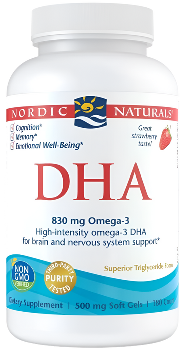 Nordic Naturals DHA, 830 mg Erdbeere – 180 Kapseln