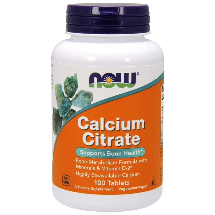 NOW Foods Calciumcitrat mit Mineralien und Vitamin D-2 – 100 Tabletten