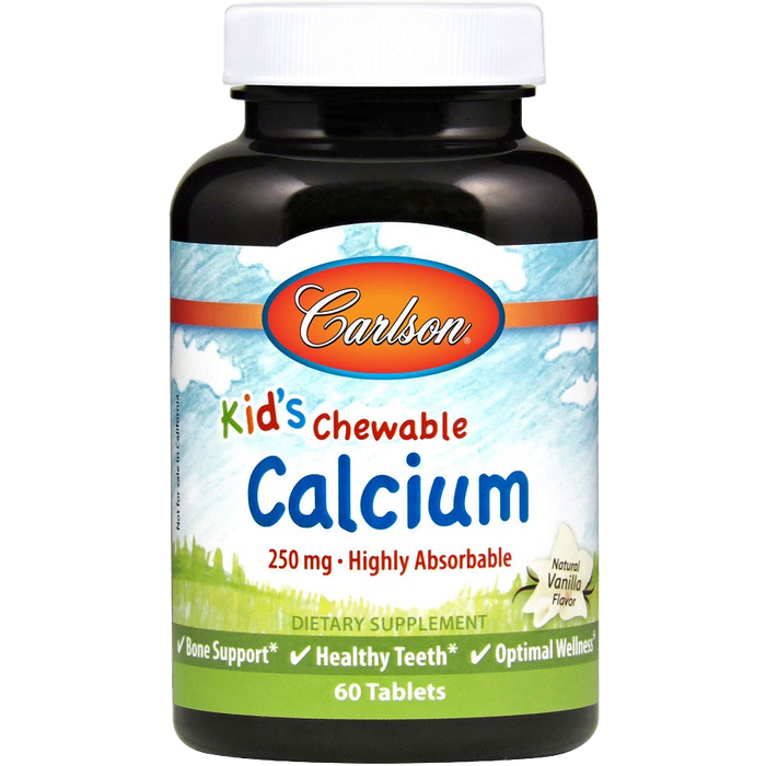 Carlson Labs Kid's Kautabletten-Kalzium, 250 mg natürliche Vanille – 60 Tabletten