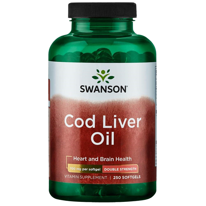 Swanson Cod Liver Oil, 700mg Double-Strength - 250 softgels