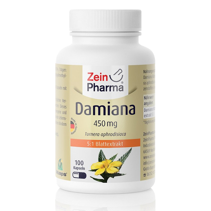 Zein Pharma Damiana, 450mg - 100 caps