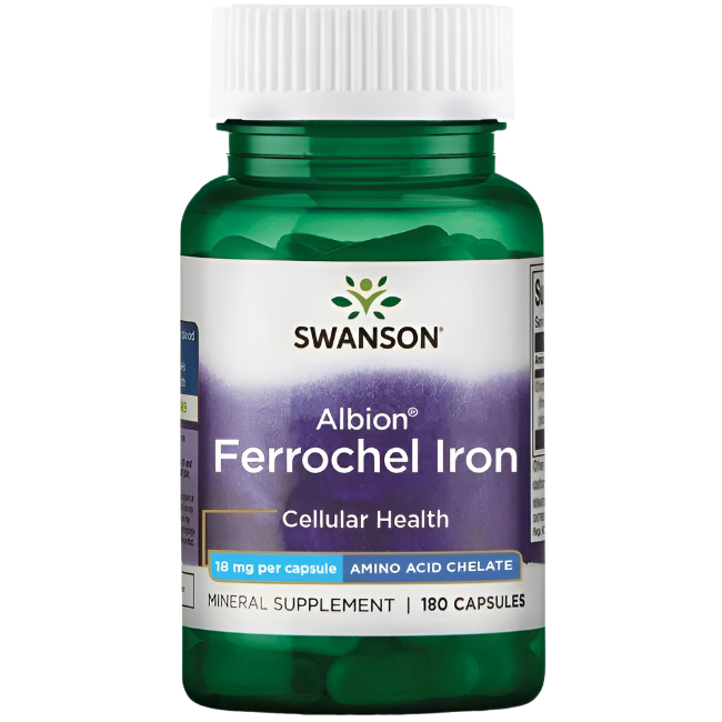 Swanson Albion Ferrochel Iron, 18mg - 180 caps