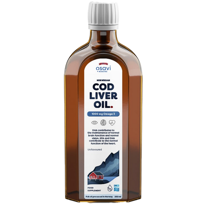 Osavi Norwegian Cod Liver Oil, 1000mg Omega 3 (Unflavoured) - 250 ml.