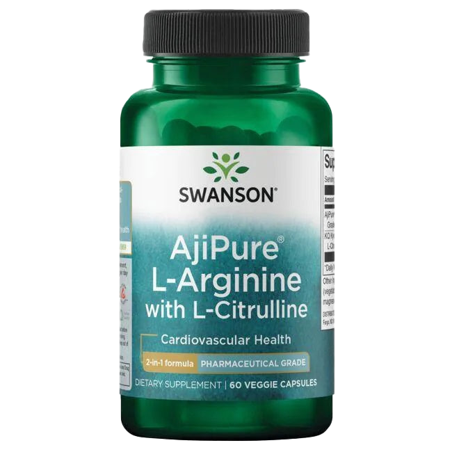 Swanson AjiPure L-Arginin mit L-Citrullin – 60 Kapseln