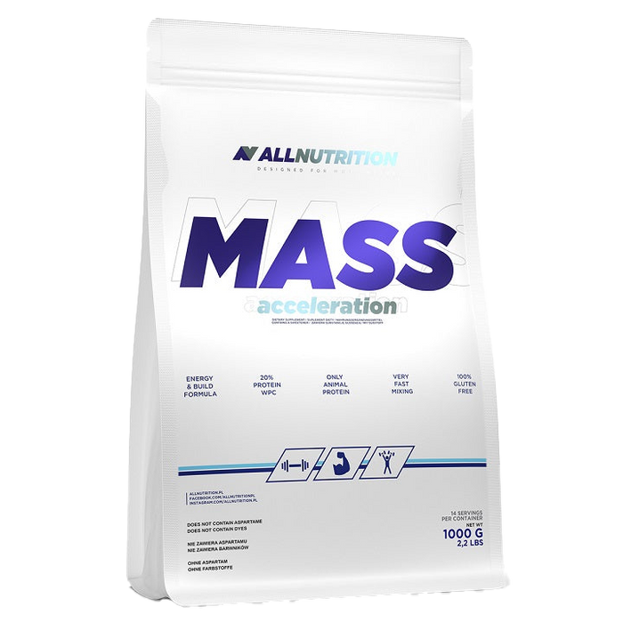 Allnutrition Mass Acceleration, Chocolate Cookies - 1000 grams