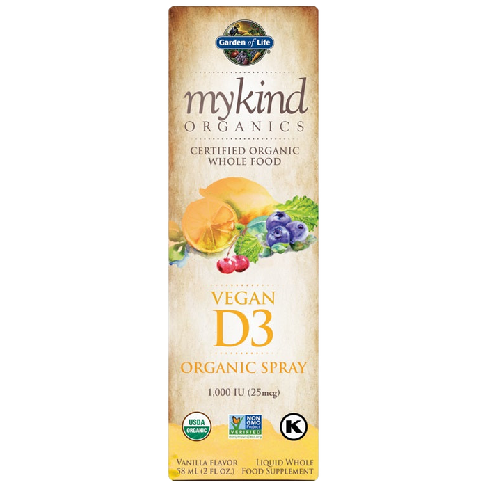 Garden of Life Mykind Organics Vegan D3 Organic Spray, 1000 IU (Vanilla) - 58 ml.