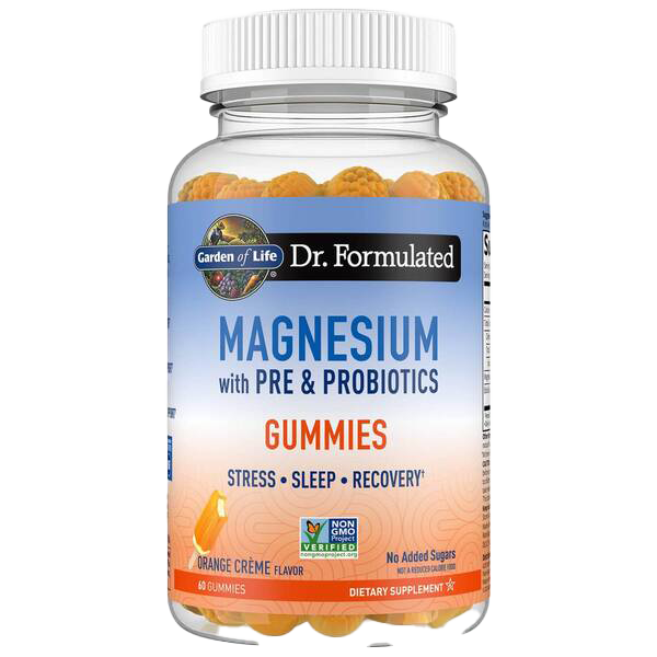 Garden of Life Dr. Magnésium formulé avec pré et probiotiques Gummies Orange Crème 60 gummies