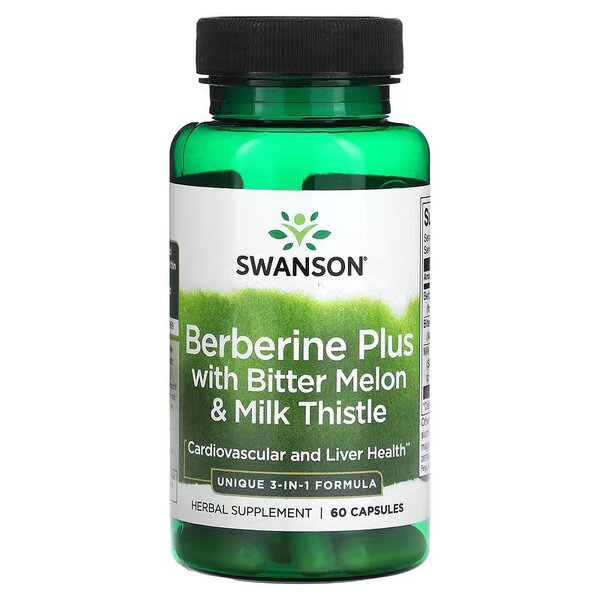 Swanson Berberine Plus with Bitter Melon & Milk Thistle 60 caps for Metabolic Support - Liver Support at MySupplementShop by Swanson