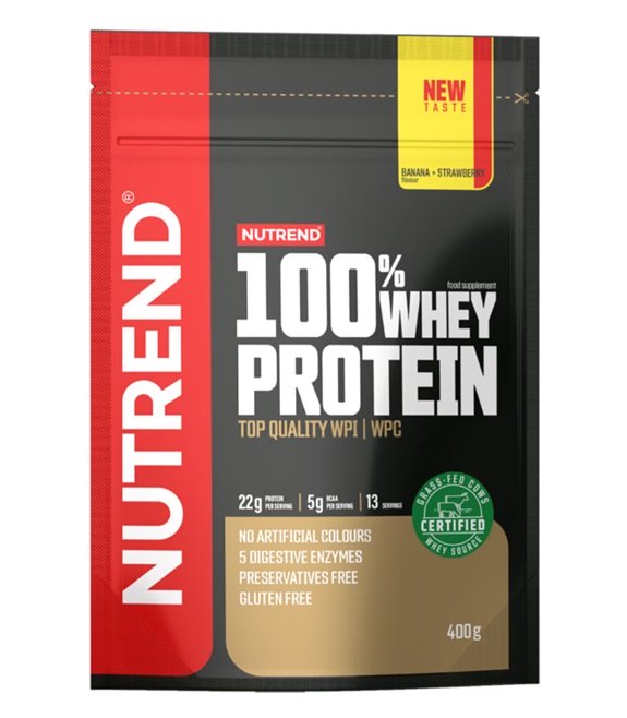 Nutrend 100% Whey Protein, Banana + Strawberry - 400g - Whey Proteins at MySupplementShop by Nutrend