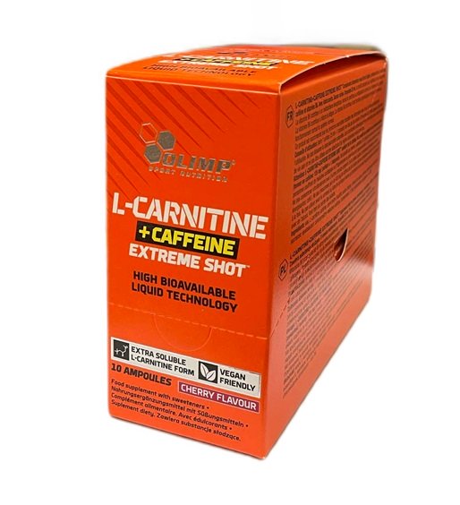 Olimp Nutrition L-Carnitine + Caffeine Extreme Shot, Cherry 10 x 25 ml