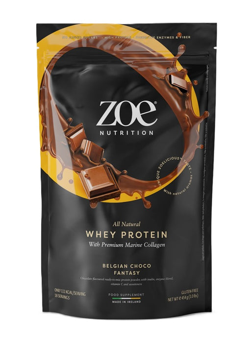 ZOE Nutrition Whey Protein with Premium Marine Collagen, Belgian Choco Fantasy - 454g - Default Title - Sports Nutrition at MySupplementShop by ZOE Nutrition