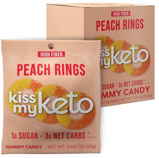 Kiss My Keto Peach Rings Keto Gummies - 8 x 25g - Vitamins & Supplements at MySupplementShop by Kiss My Keto