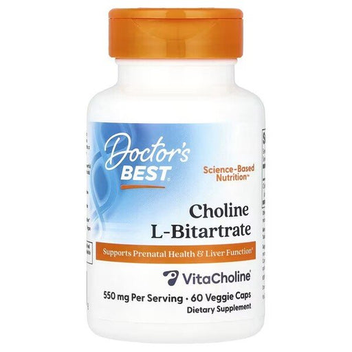 Doctor's Best Choline L-Bitartrate 60 vcaps - 550mg - Health and Wellbeing at MySupplementShop by Doctor's Best