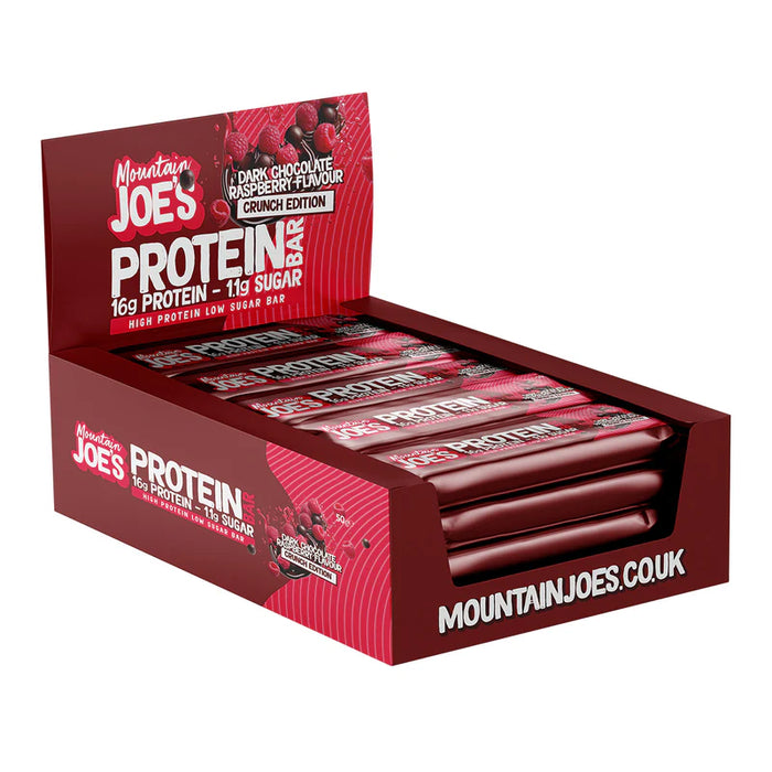 Mountain Joes Protein Bar Crunch Edition 12x50g - Dark Chocolate Raspberry - Sports Nutrition at MySupplementShop by Mountain Joes