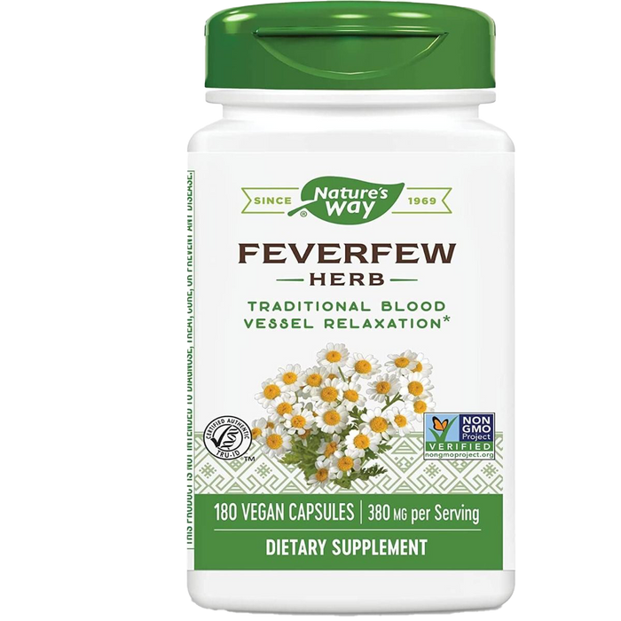 Nature's Way Feverfew Herb 380mg 180 Vegan Capsules